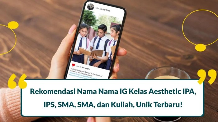 Nama Ig Kelas Aesthetic Sma